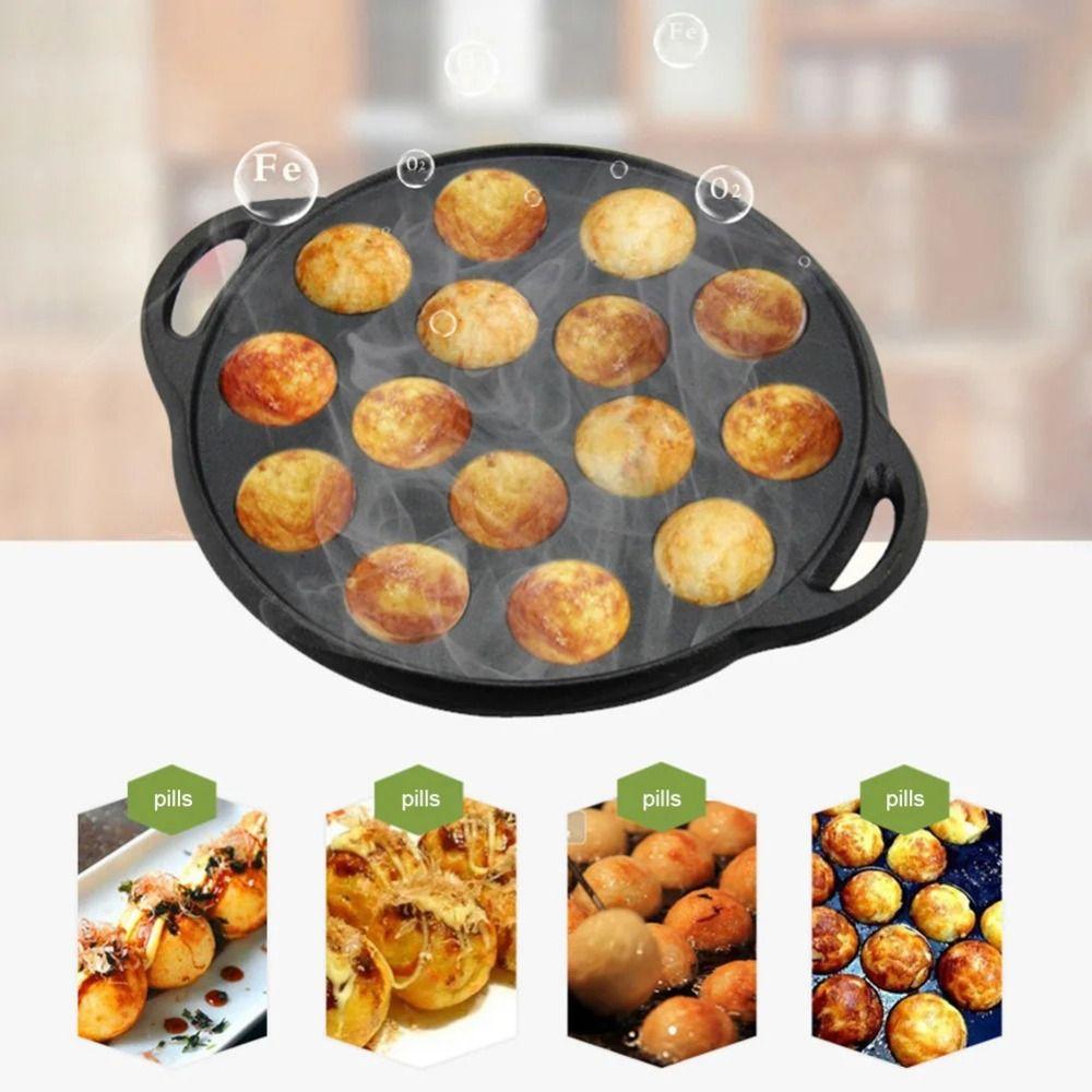 Nonstick Cast Iron Takoyaki Pan Cast Iron Takoyaki Grill Pan  Home Cooking