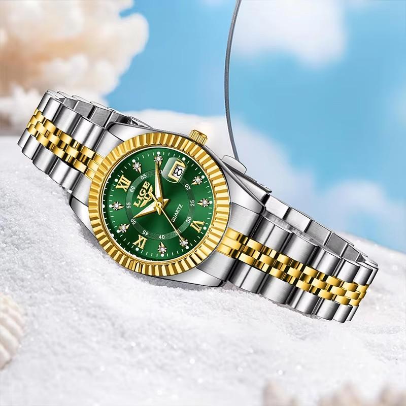 Women Diamond Watches Top Brand Luxury Women's Bracelet Watch Simple Round Waterproof Luminous Quartz Wristwatch