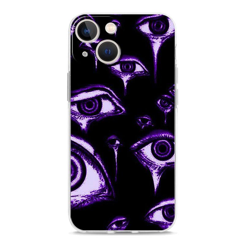 infinity on Purple Transparent Phone Case For iPhone 15 16 14 13 12 11 Pro Max XS X XR SE 7 8 Plus TPU Clear Lens Protect Cover