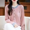 QingHe Cashmere Women's 30% Cashmere Cardigan - Soft & Warm Wool Blend Sweater