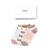HISS5F004WT_Women's Puppy Cotton Blend Color Block Ankle Socks 3-Piece Set