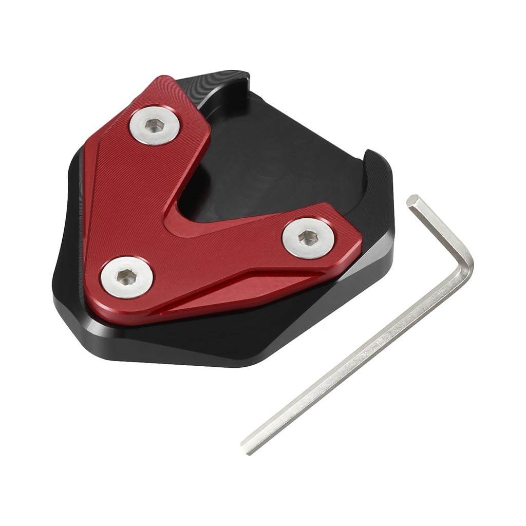 X AUTOHAUX Motorcycle Kickstand Extension Enlarger Pad Side Stand Support Plate for Honda CB1300 2020-2023 (Black/Red)