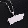 Stainless Steel Puerto Rican Heart Pendant Necklace for Men and Women