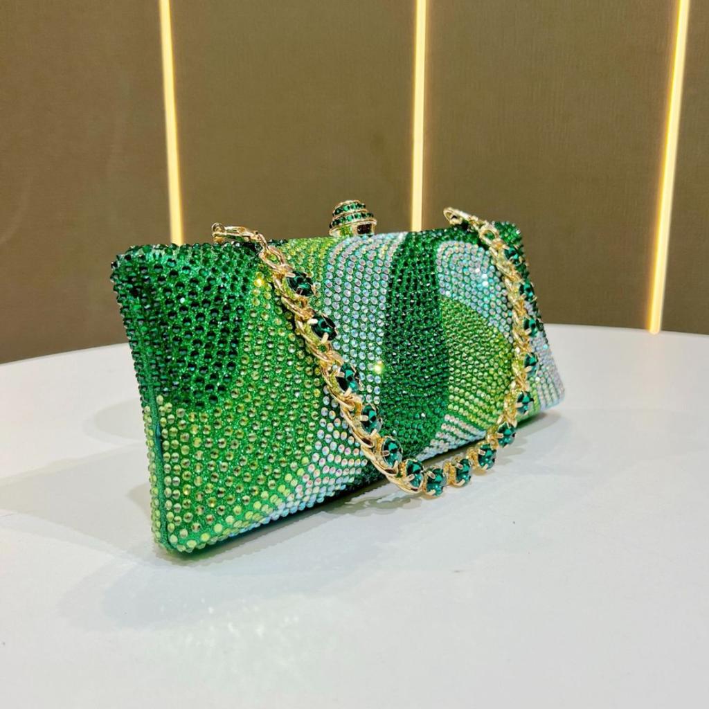 Full Diamond Bag, Wedding Bridesmaid Bag, Party Bag, Water Diamond Shining Dinner Bag, Chain Bag
