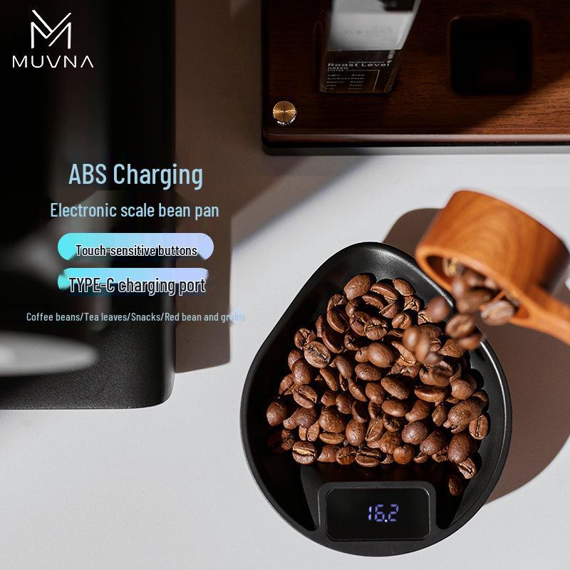 

MUVNA Mu Weina Italian Pour-Over Coffee Scale with Bean Tray for Tea and Coffee Weighing Sand Beige ABS Plastic Bean Tray