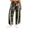 Women's Wide Leg Track Pants with High Waist Side Stripes Lightweight Parachute Pants with Pockets