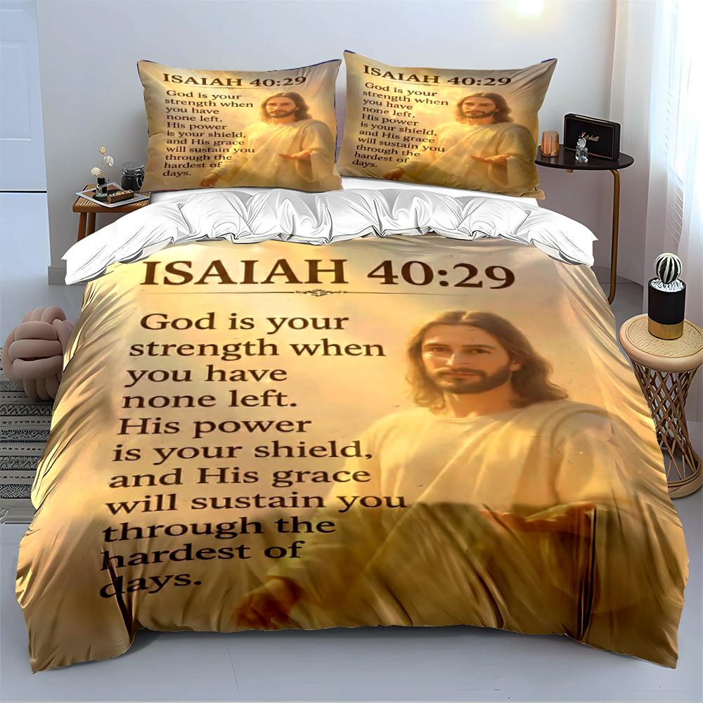 Isaiah 40:29 Christian Bedding Set Bedding set (1 duvet cover, 2 pillowcases, duvet not included)
