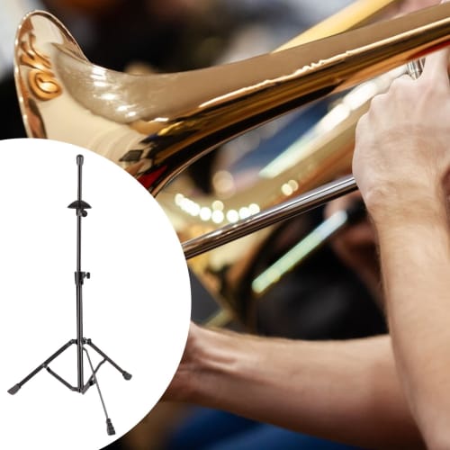 DeeRace [2025 New Arrival - Adjustable Height] Trombone Stand, Foldable, Adjustable Height from 52 To 80cm, Tripod, Stable, Perfect for Commuting, Pra