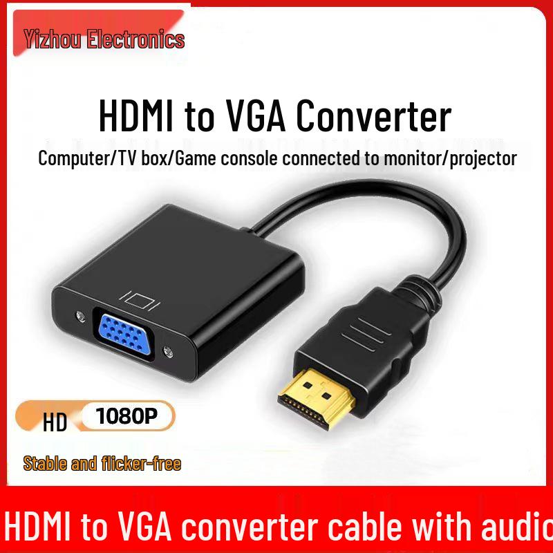 HDMI To VGA Cable with Audio and Power Adapter – High-Definition TV and Computer Connection