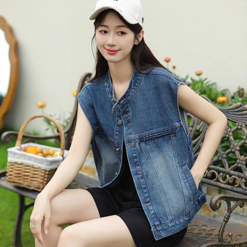 Korean Retro Women's Trendy Loose-Fit Soft Denim Vest
