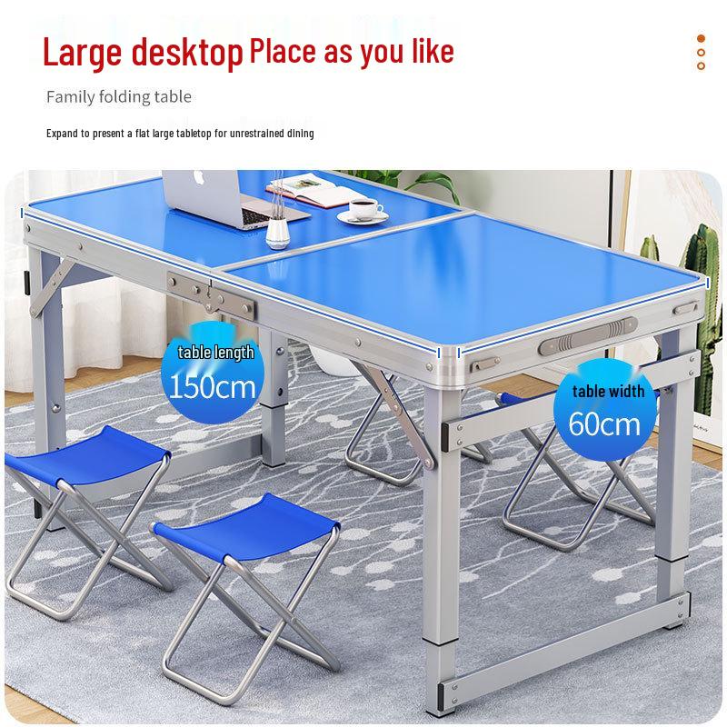 Portable Foldable Aluminum Camping Table and Chairs for Outdoor, Night Market, and Picnic Use