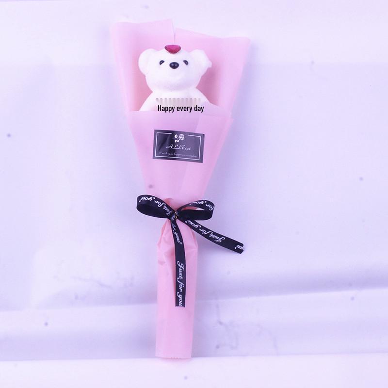 Valentine's Day Bear Bouquet: Cartoon Bear, Ice Cream Figure, Graduation Doll, Teacher's Gift, Rose Bear, Qixi Festival