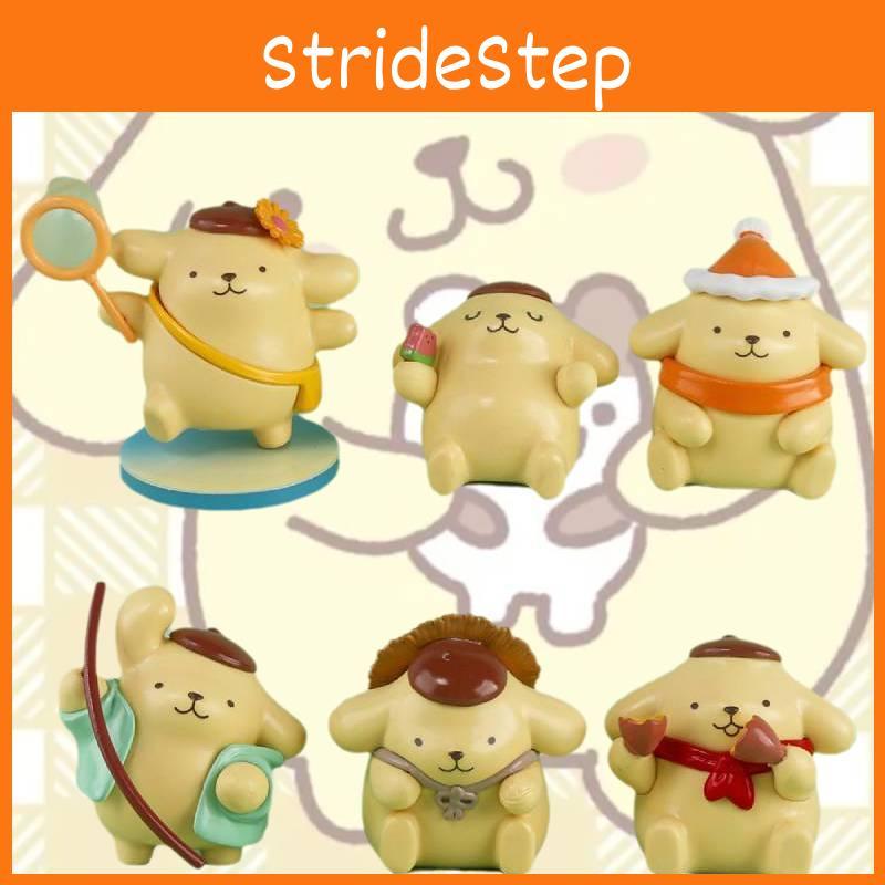Sweet Pvc Pudding Dog Desk Figures Set Six Adorable Anime-inspired Pieces