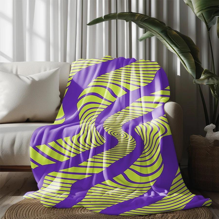 Swirly Pattern Blanket Microfiber Flannel Cover Blanket Bedroom Living Room Sofa Soft And Comfortable Home Decoration