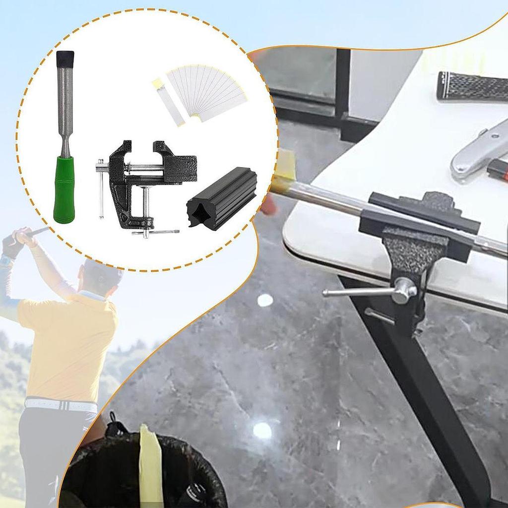 Golf Club Grip Kit Tape Remover Easy to Use Professional 15 Tapes Shaft Protector Rubber Vise