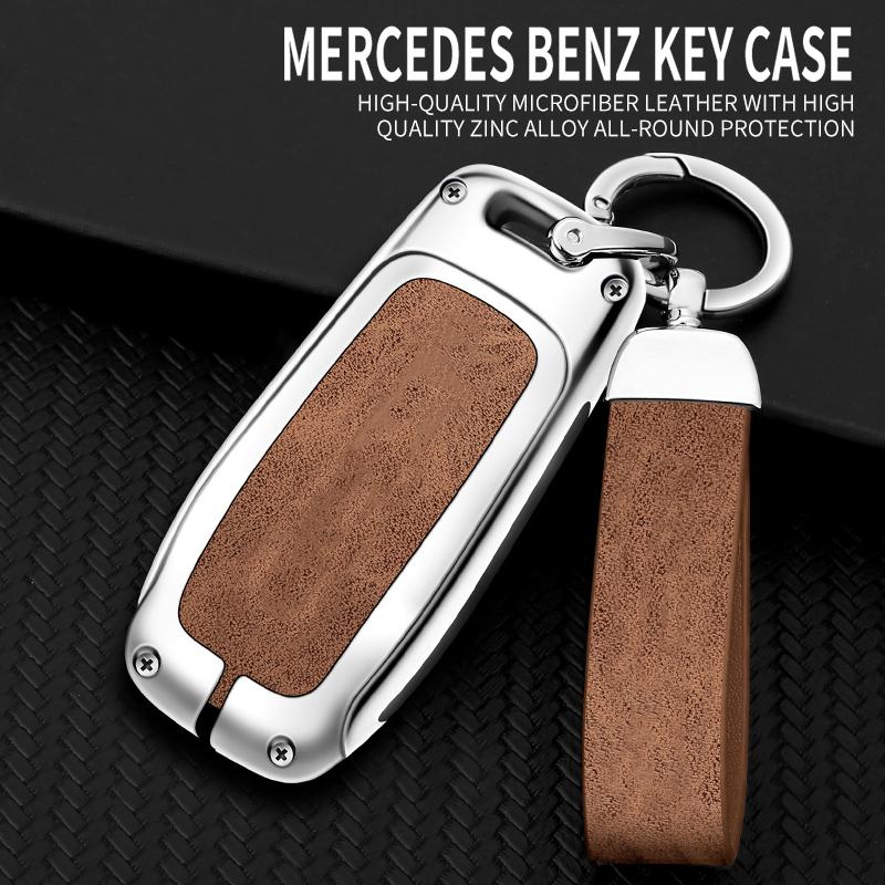 Zinc Alloy Leather Car Key Case For Mercedes Benz E C S Glc Class E200 E400 E63 W213 S550 S560 C260 Key Fob Car Remote Key Case