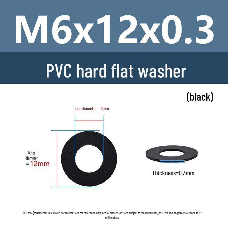 Yigu Black Nylon PVC Sealing Washer M4/M5: Thick, Insulating Plastic for Screws
