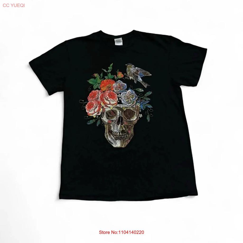 Y2k Vintage Grunge Skull Floral T Shirt Unisex S Medium Emo Alt Vintage Washed Designer Clothes Stylish Stretched Unisex Fashion