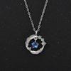 Elegant Feather Pendant Necklace Women Sterling With Iridescent Moonstone Floral Design Lightweight Daily Wear