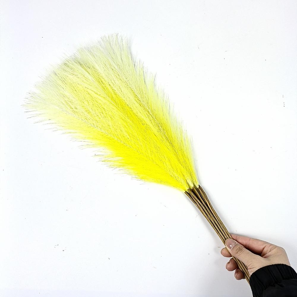 10PCS/55cm Fluffy Pampas Grass Gradient Color Fake Plant Reed  Christmas Festival Decor