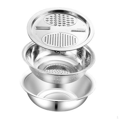 3 In 1 Drain Basket Vegetable Cutter Basket, Ginger Grater Kitchen Tool,