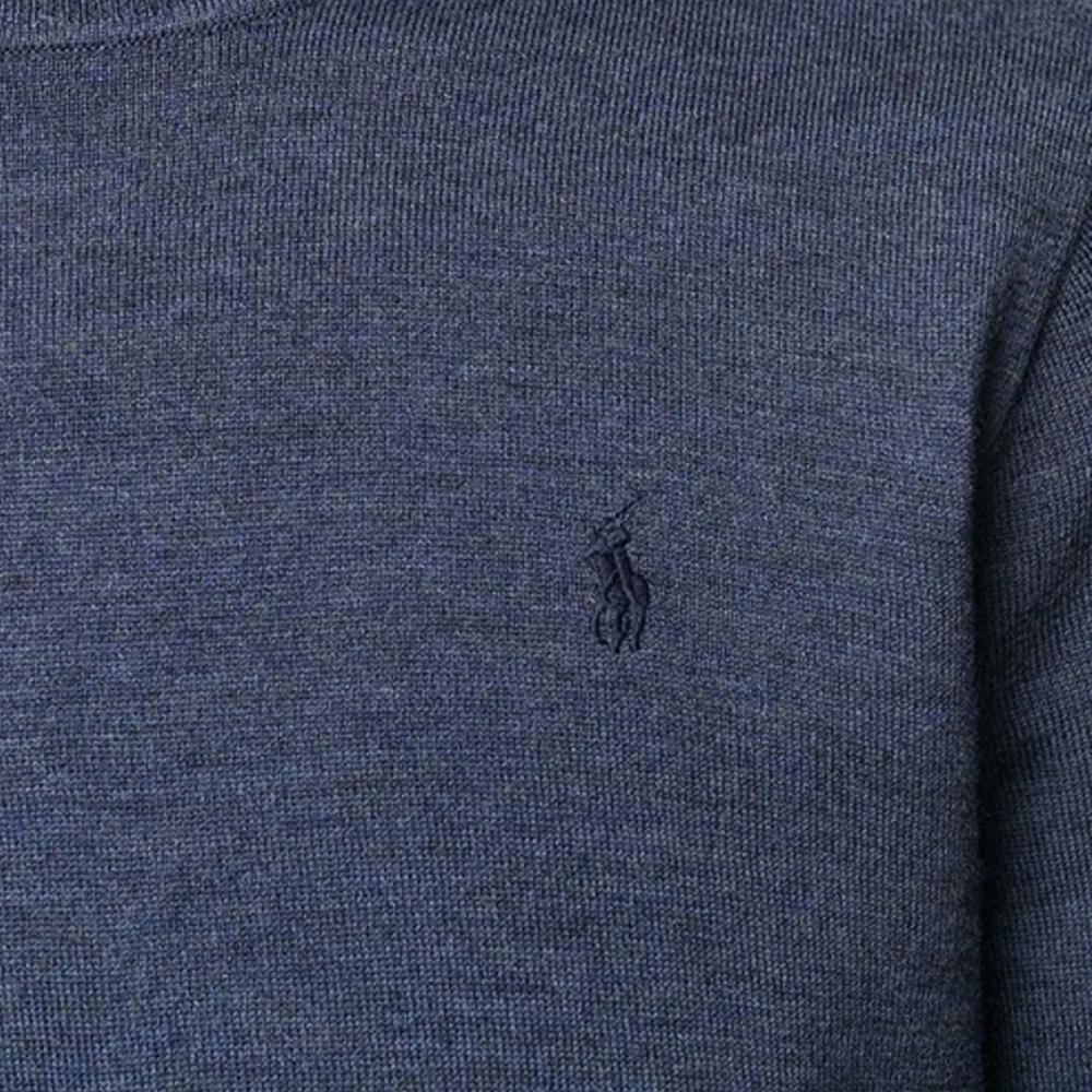 Polo Ralph Lauren Logo Solid Color Crew Neck Long Sleeve Wool Sweater Men sweater Blue 710714346-021