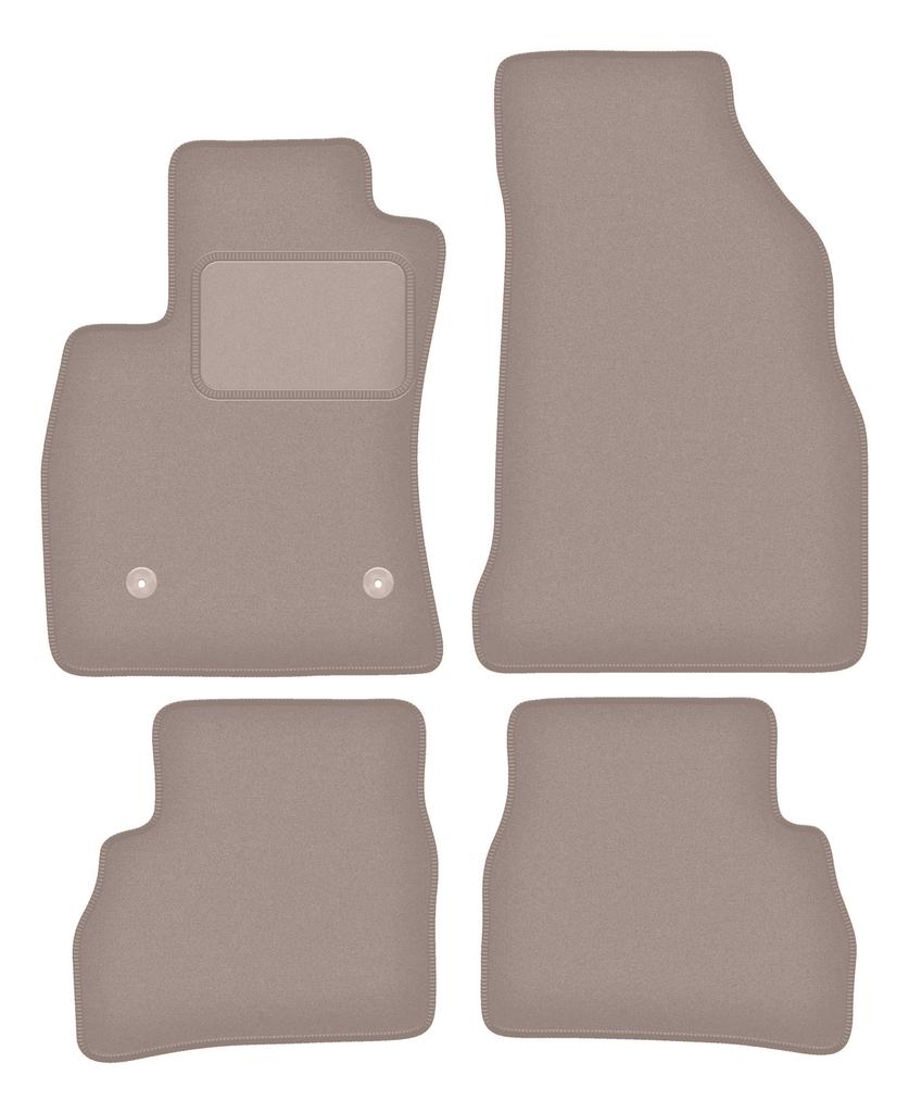 Beige Samt-Fußmatten für: Fiat Doblo III Kombivan (2021-)