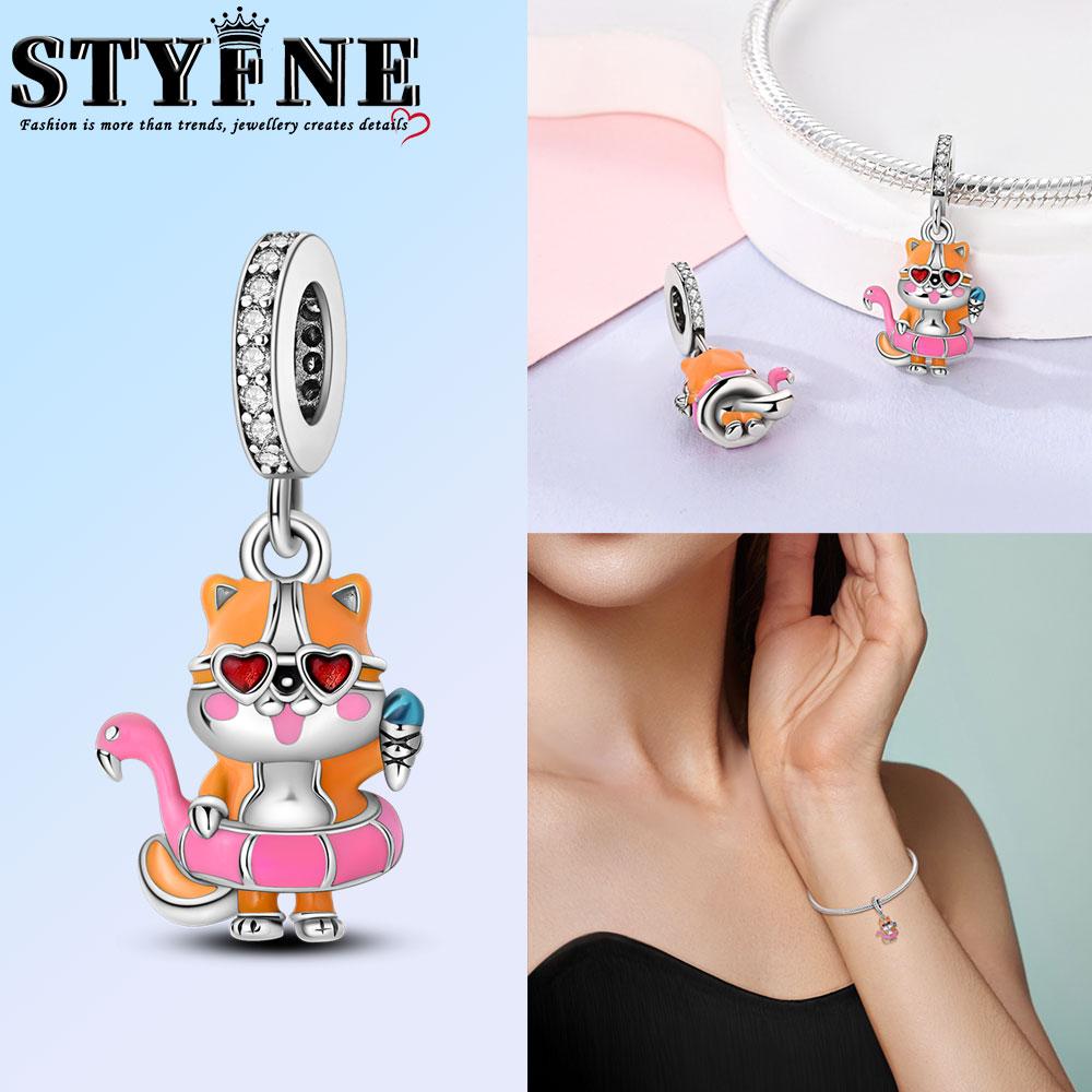 Anniversary Copper Color Cute Cat Blue Moon Owl Rabbit Mermaid Animal Charms Pendants Fit Original Bracelets Diy Jewelry