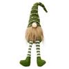 Christmas Gnome with Hanging Legs and Figurines, Striped Knit Hat Ornaments for Home Shelf Window Display Decor