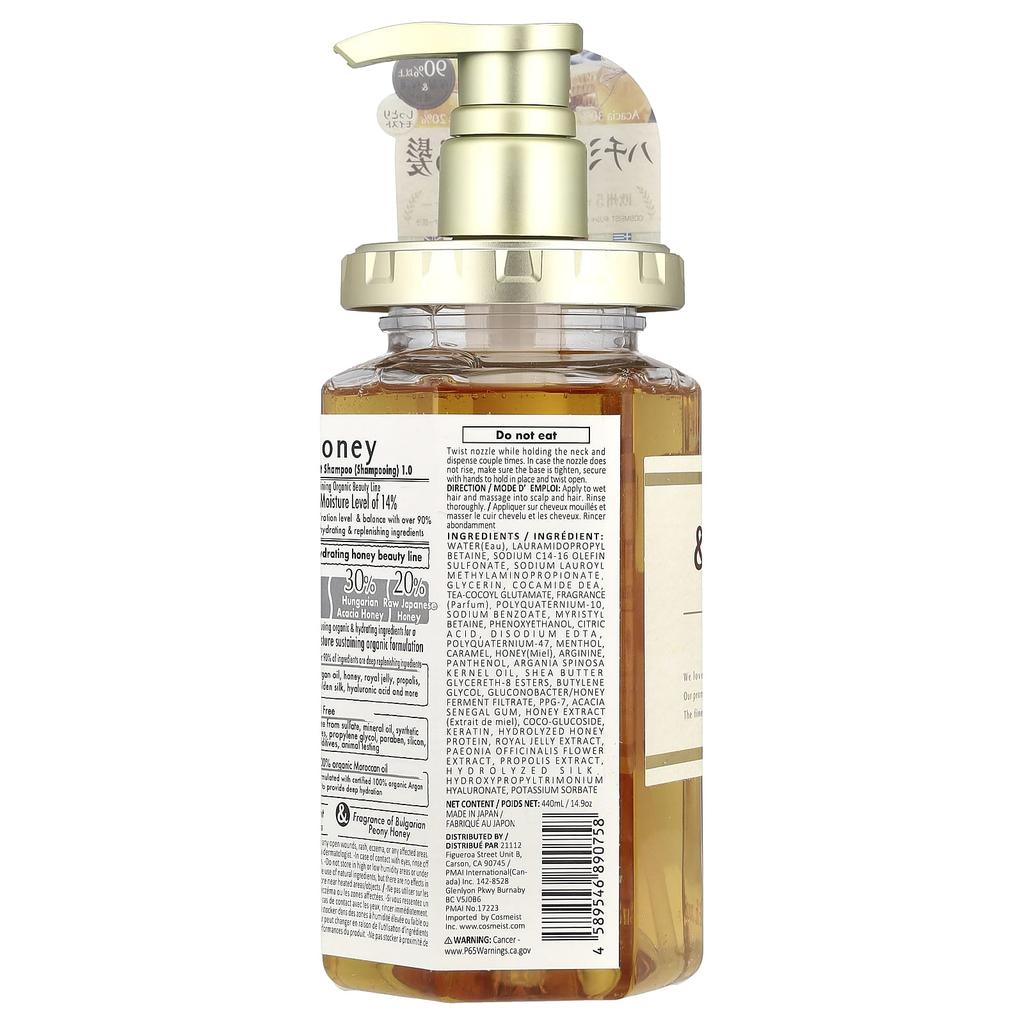 &Honey, Deep Moist Shampoo, Bulgarian Peony Honey, 440Ml(14.9Fl Oz)
