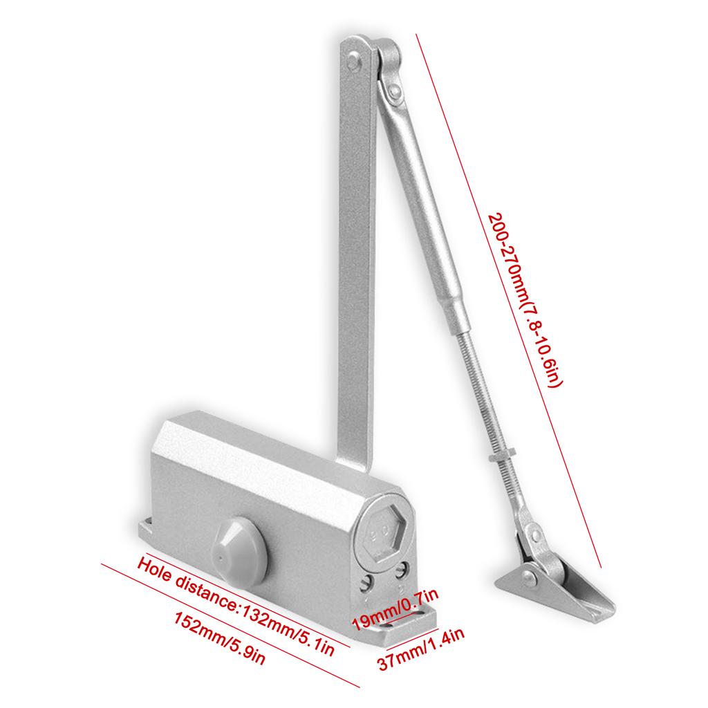 Hydraulic Door Closer for 45 85kg Home Fire Door 180 Degree Non Hold Open Buffer
