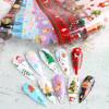 10 Sheet Winter Xmas Nails Transfer Foil Christmas Santa Claus Elk Colorful Starry Sky Paper DIY Stickers for Manicure Tips