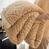 Contemporary Carved Velvet Bed Blanket Luxury 350g Thickened Autumn Winter Warm Blanket Machine Washable Multipurpose Comforter