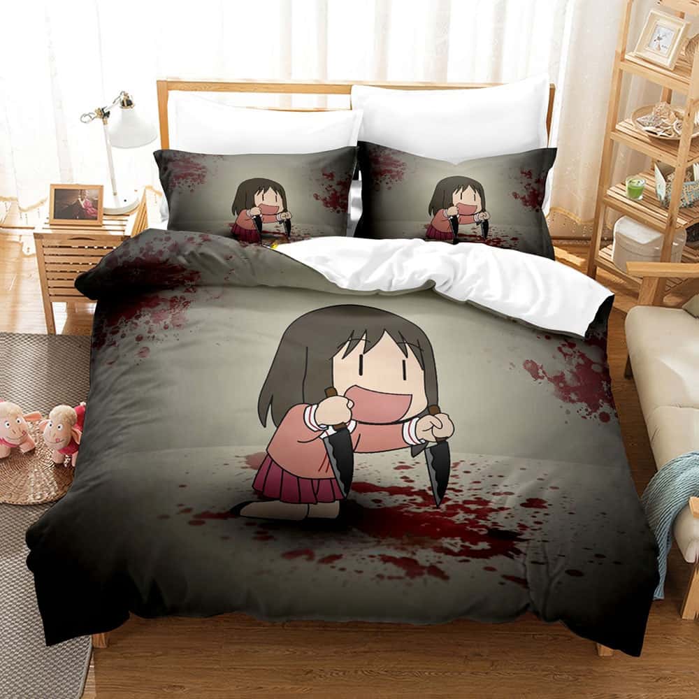 Anime Kawaii Azumanga Daioh Bedding Set Single Twin Full Queen King Size Duvet Cover for Adult Kid Bedroom