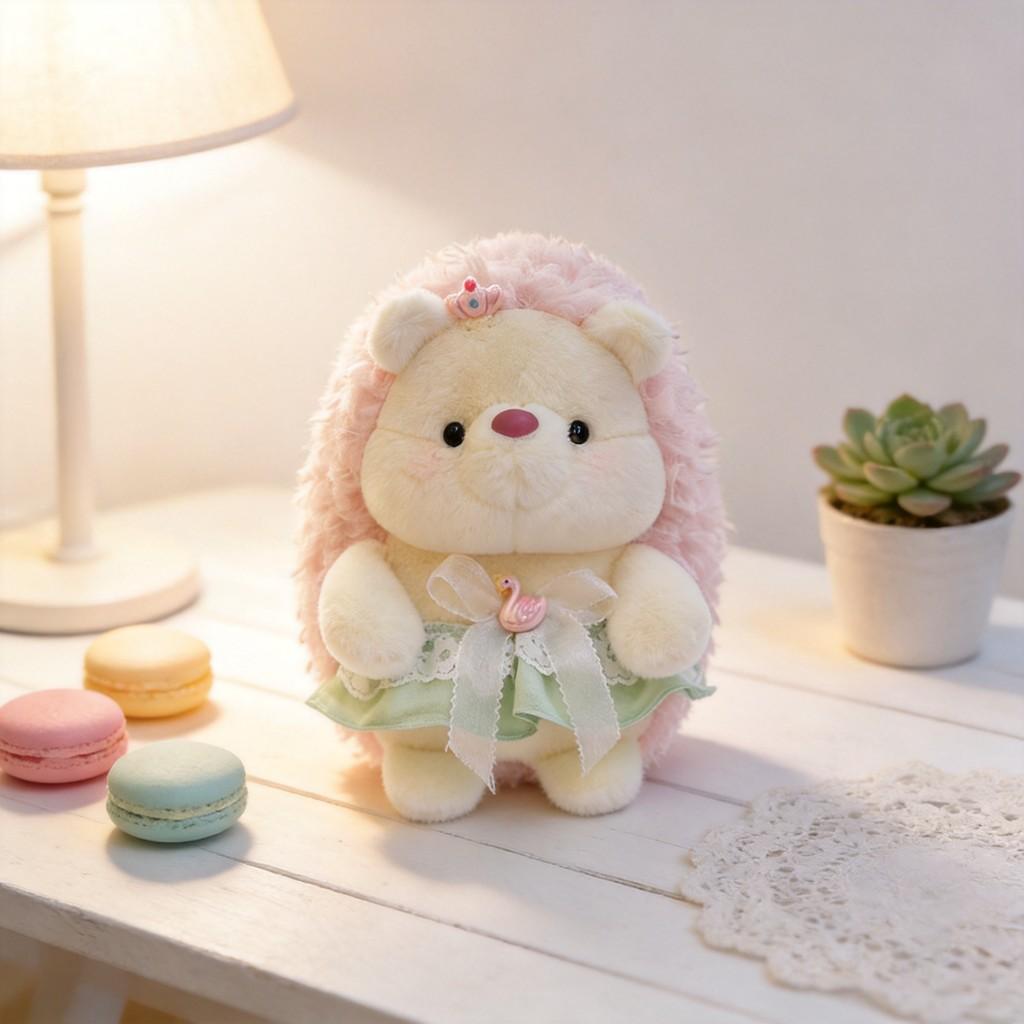 Plush Hedgehog Stuffed Animal Toy With Granulated Filling For Kids And Babies