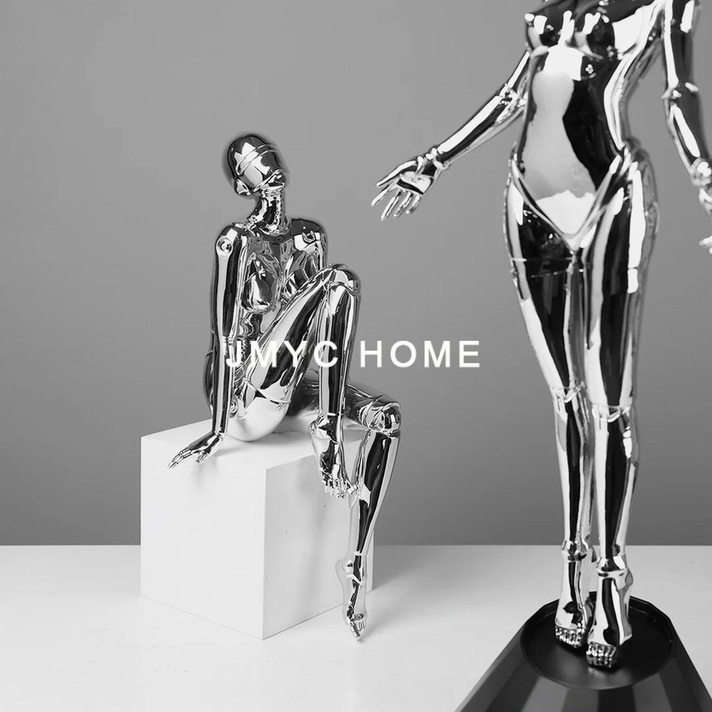 Modern Light Luxury Electroplated Empty Mountain Base Goddess Art Ornament Living Room Model Room TV Cabinet Entrance Home