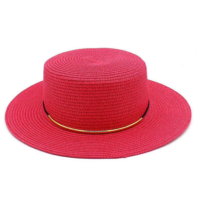 High quality Panama straw hat women's flat top visor spring and summer outing beach hat straw gentleman's hat