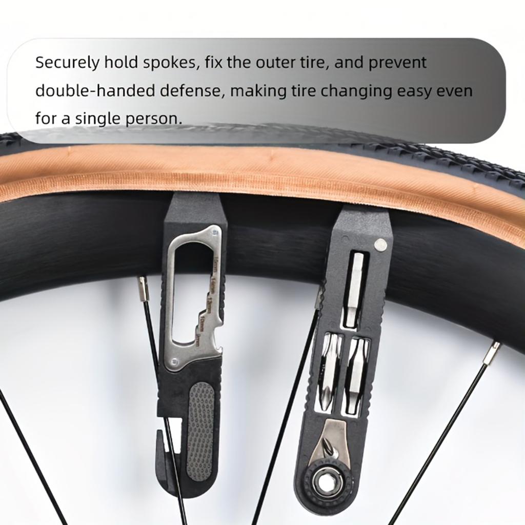 1pcs Multifunctional Bicycle Repair Tool Kit Tire Lever File Hex Wrench Set for Bike Maintenance and Cycling Gear