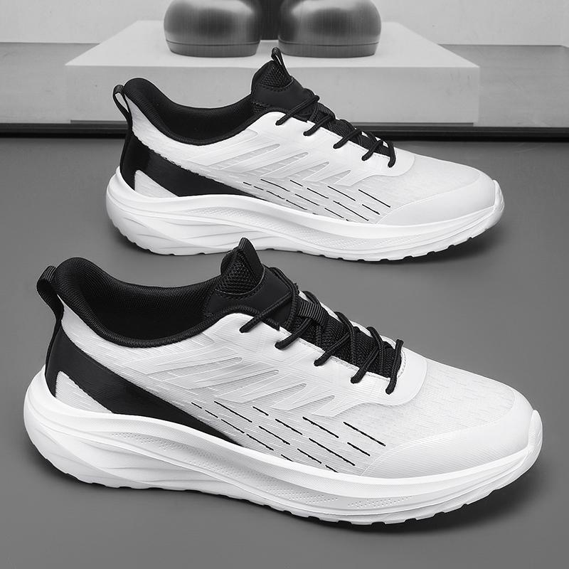 

Men s White Running Shoes Breathable Lightweight Sports Shoes Cushioned Soles for Road Running Gym Workouts and Outdoor Travel 39