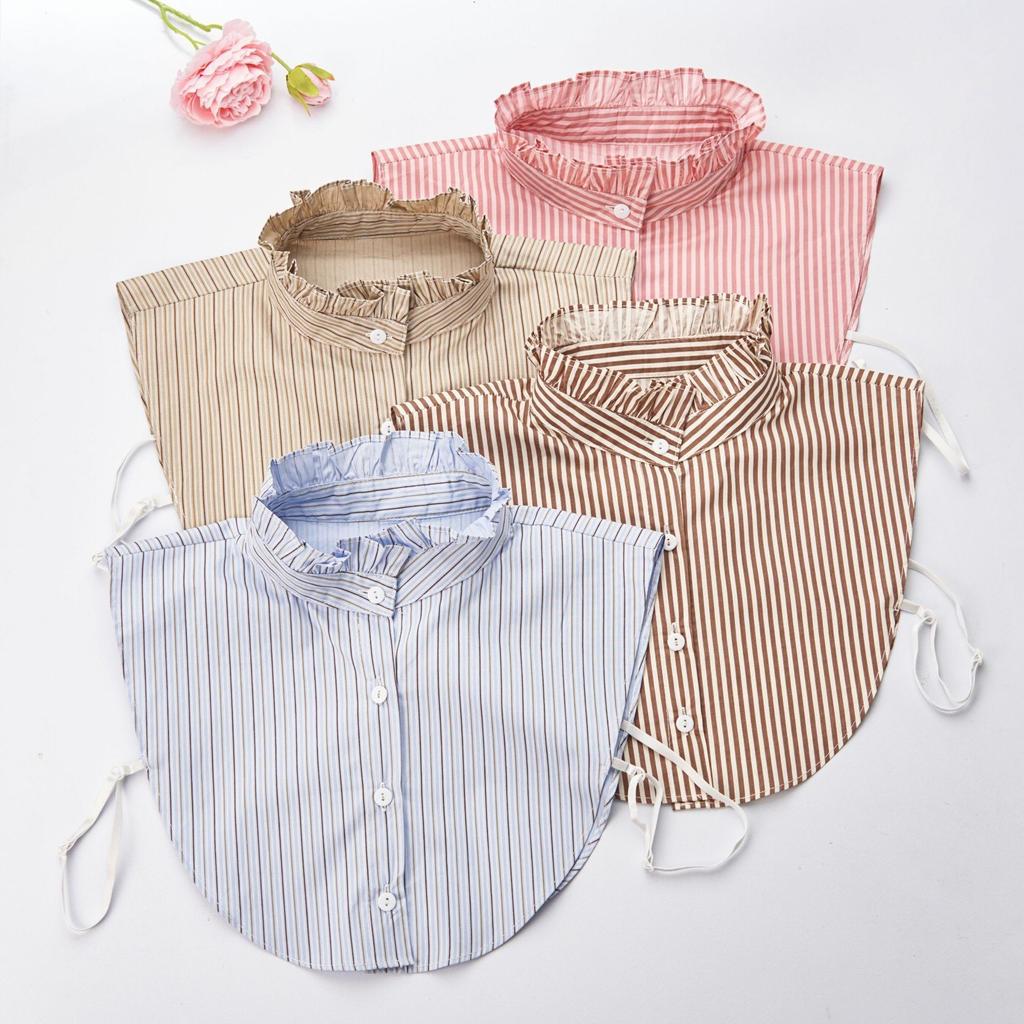 Mens Striped Formal Suit Fake Collar for Women Lapel Shirt Detachable Collar Sweater Suits Removable False Collar Neck Ties