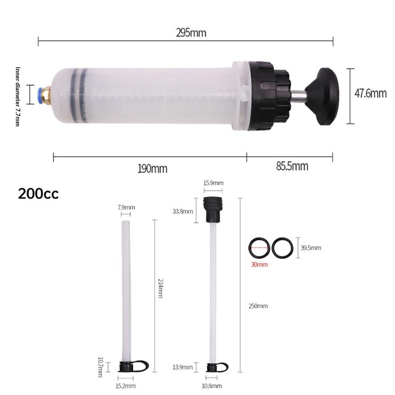 

1Set Auto Oil Change Syringe Car Brake Fluid Extractor With Hose Dual Purpose Oil Change Tool 200/500cc Automotive Supplies