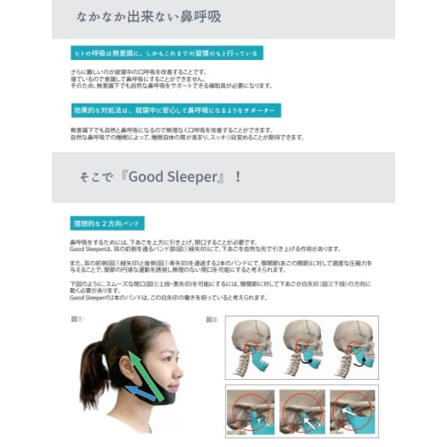 Good Sleeper (L-LL: Approx. 66-74cm) Unisex Snoring Prevention Aid, Mouth Breathing Prevention and Nasal Breathing Support, Made In Japan, Promotes Na
