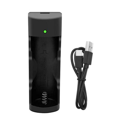 Universelle Einzel-Slot Typ C Ladestation mit Datenkabel für 18650 26650 16650 Lithiumbatterien Leichtgewicht