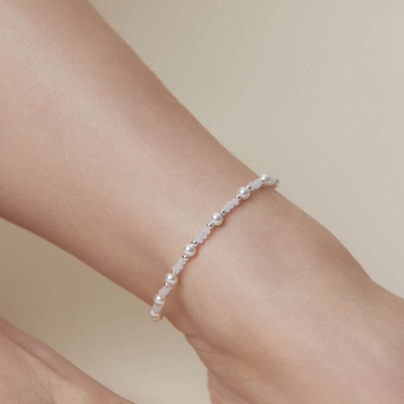 

dmoment Dew Pearl Anklet (925 Silver) Silver