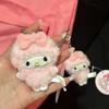 8CM Sanrios My Sweet Piano Plush Keychain My Melody Backpack Pendant Kawaii Mini Piano Sheep Bag Pendant Decoration Girl Gift