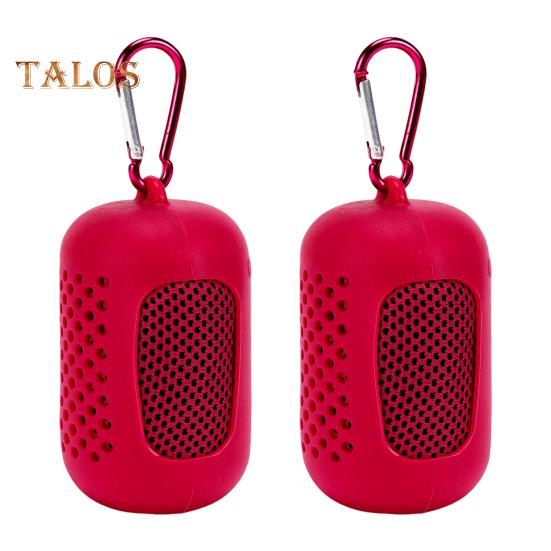 

2 шт. портативное охлаждающее полотенце, быстросохнущее полотенце с силиконовым вентилируемым ящиком для хранения, охлаждающее полотенце для фитнеса, пляжа, спортзала, рыбалки красный