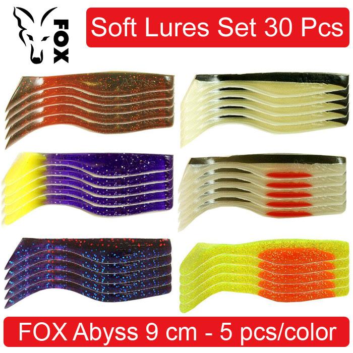 

Soft Lures Set FOX ABYSS #3, 90 мм. Набір силіконових приманок для риболовлі, віброхвости - 30 шт. 30 pcs