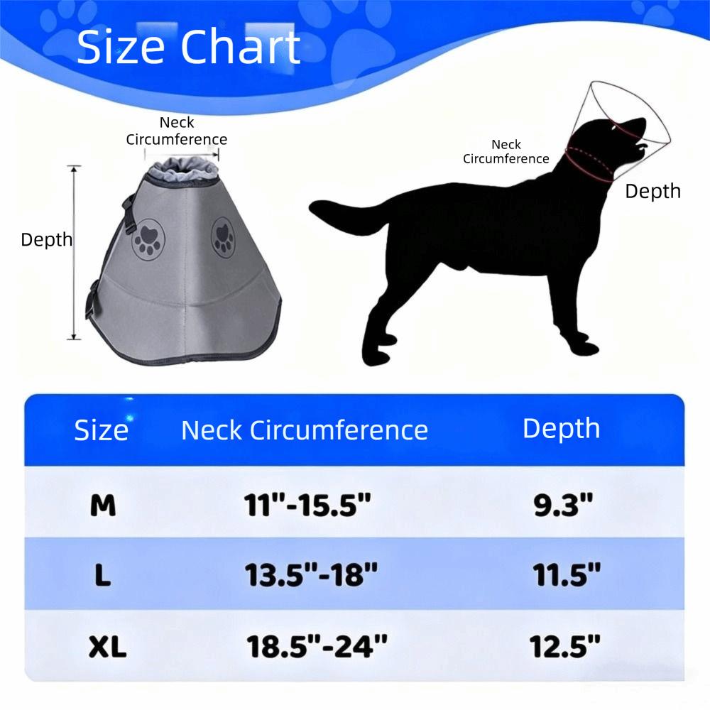Adjustable Dog Neck Cone Comfortable Fit Neck Protective Circle Wound Recovery Sleeve  Rashes