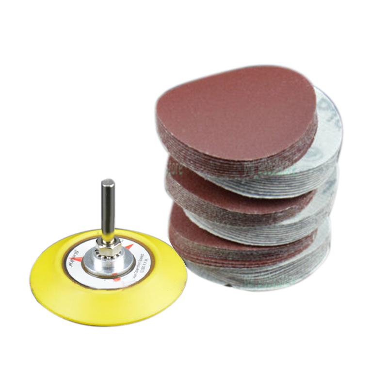 3"(75mm) Hook & Loop Sanding Pad 1/4Inch Shank + 60Pcs Flocking Sand