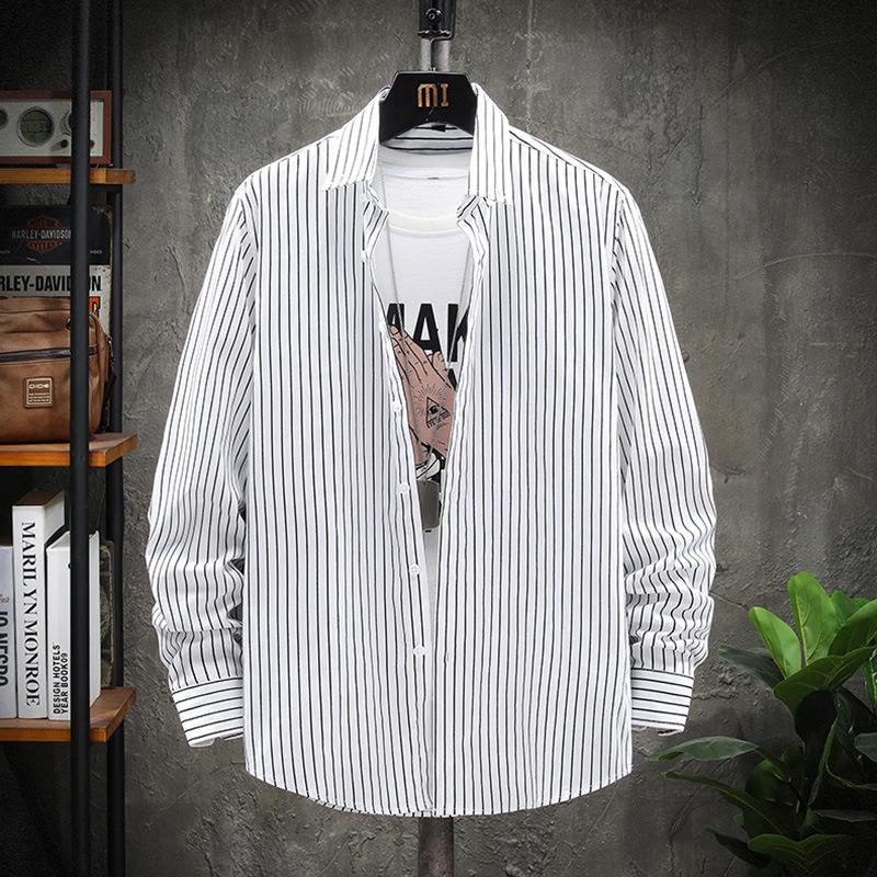 Men S Long Sleeve Striped Casual Shirt Spring Autumn